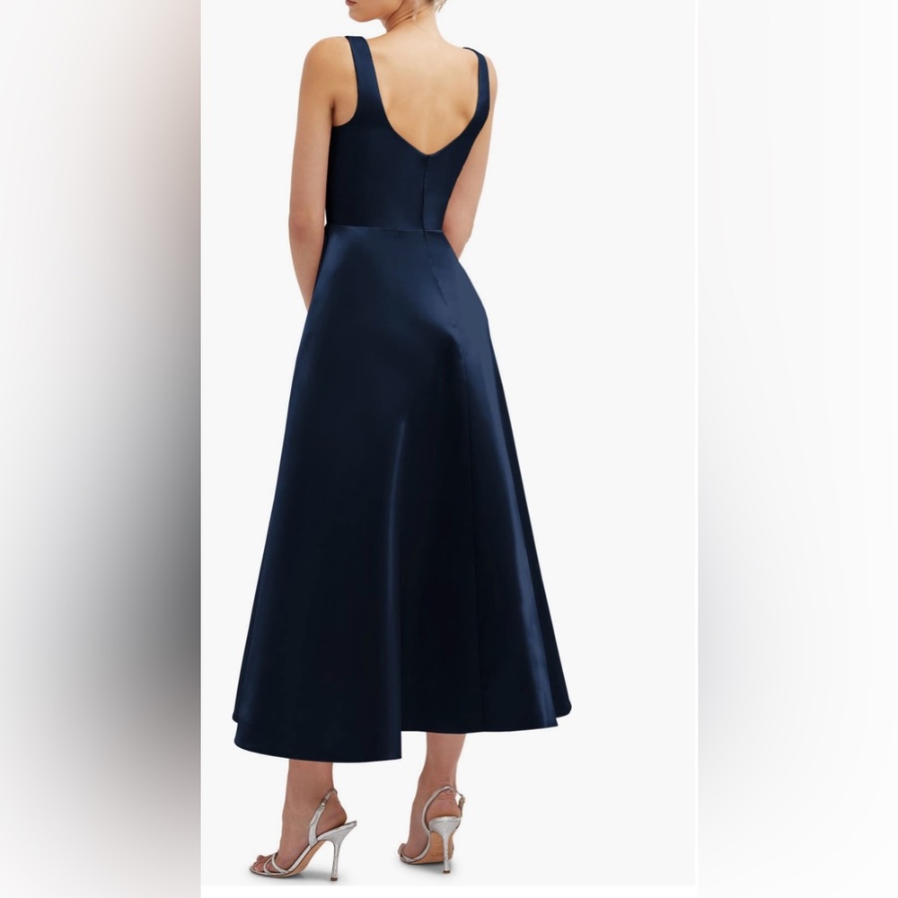 Dessy Collection Navy Midi Dress - Picture 4 of 13